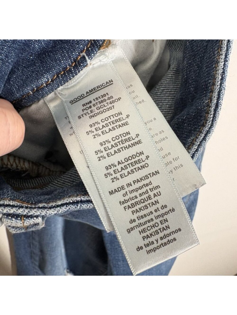 Good American Women 4/27 Distressed Denim High Rise Indigo207 Good Classic Jeans - Picture 10 of 12